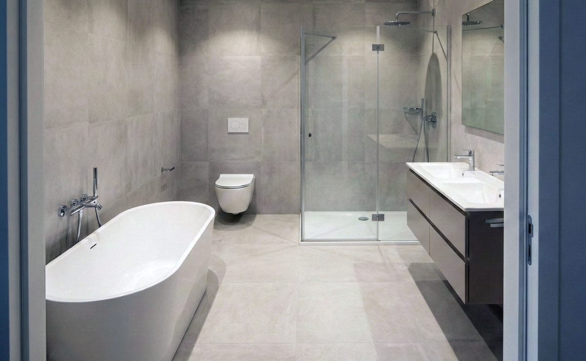 Badezimmer mit Badewanne an der Costa Blanca