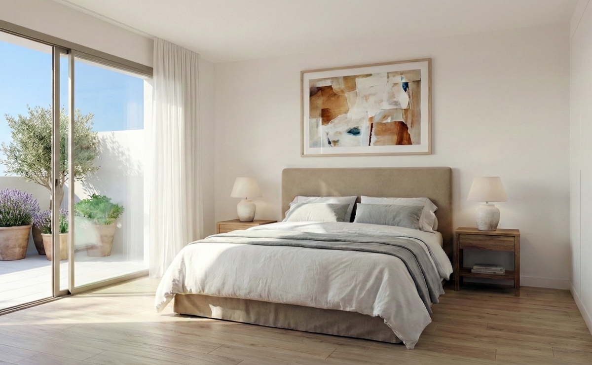 Modernes Schlafzimmer in einer Immobilie an der Costa Blanca
