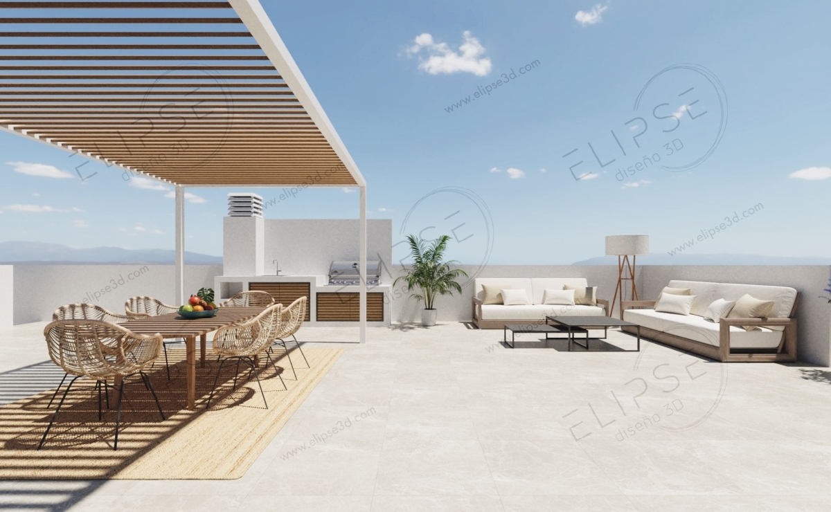 Dachterrasse einer Villa an der Costa Blanca