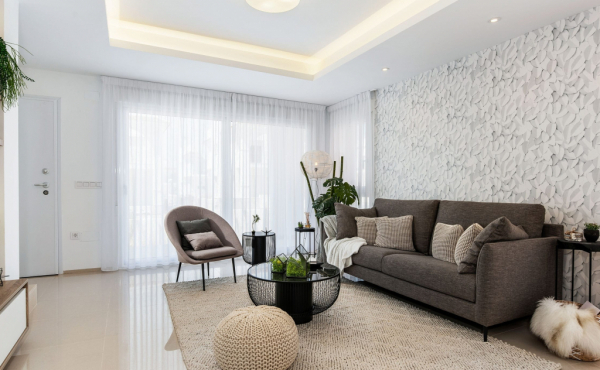 Wohnzimmeransicht in der Doppelhaushälfte