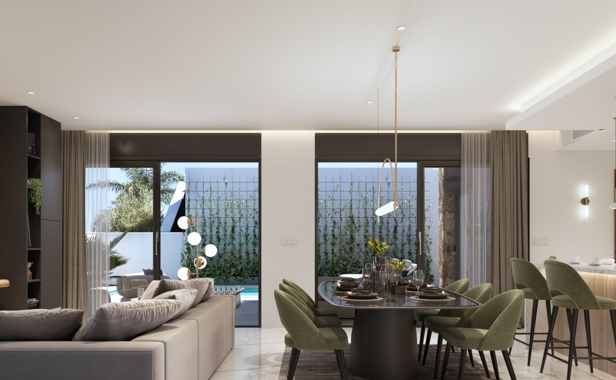 Ansicht von Wohn-und Esszimmer mit Küche Haus kaufen in Spanien  Torrevieja Alicante Valencia bestcostahome